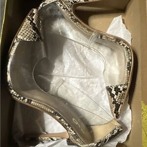 Mix NO.6 Aracely Snake Print Pointed Toe Pumps